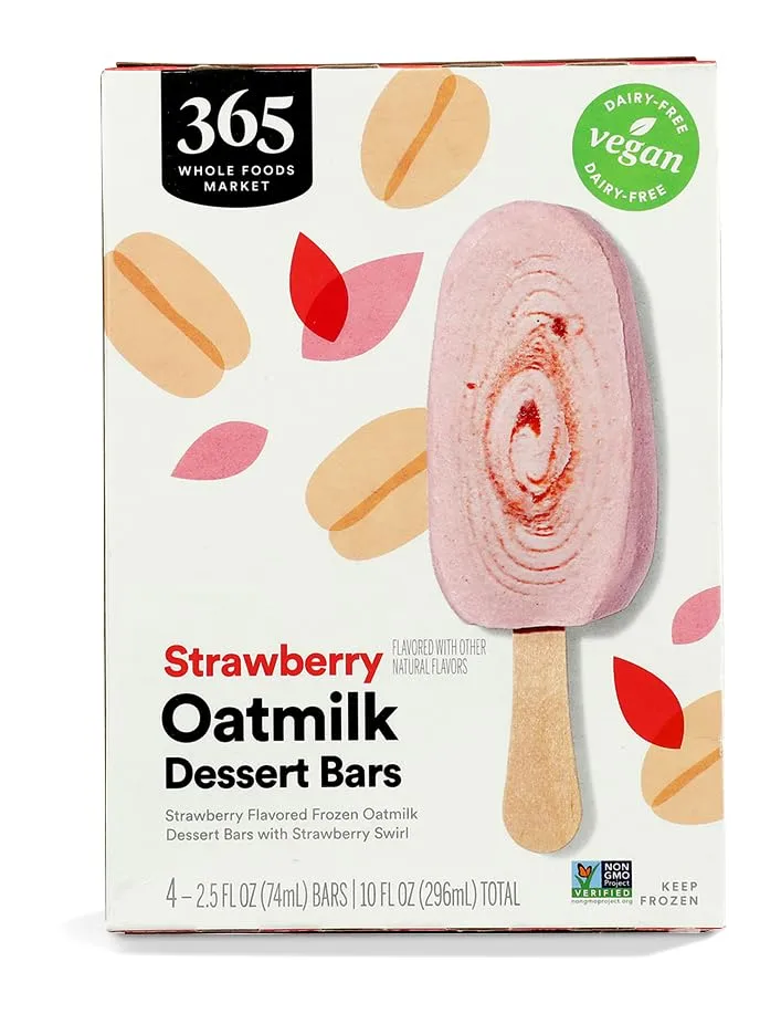 365 by Whole Foods Market Strawberry Oat Milk Frozen Dessert Bars, 10 FZ