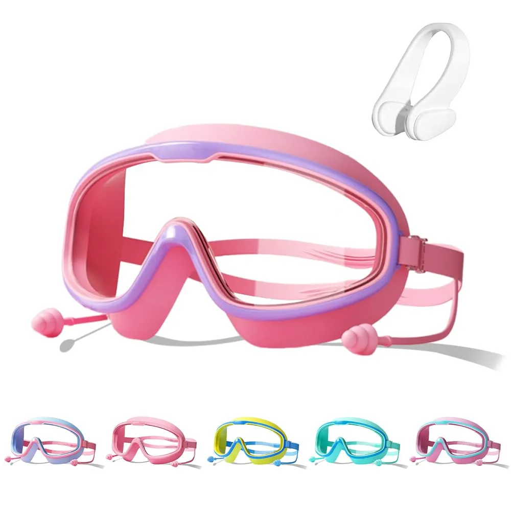 Children's Large Frame Waterproof and Anti-Fog Swimming Goggles, 2026 New Kids Swim Goggles for Kid Child 2-14