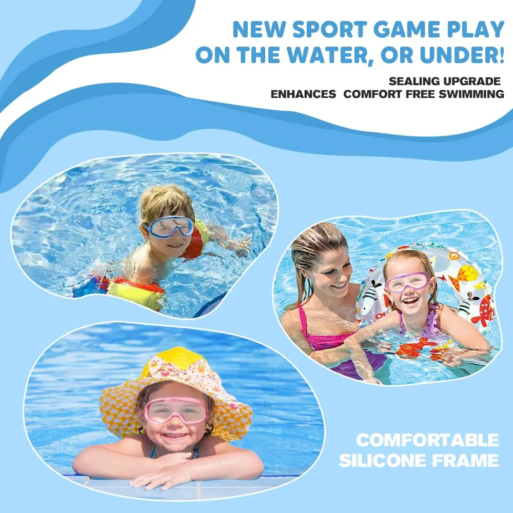 Children's Large Frame Waterproof and Anti-Fog Swimming Goggles, 2026 New Kids Swim Goggles for Kid Child 2-14