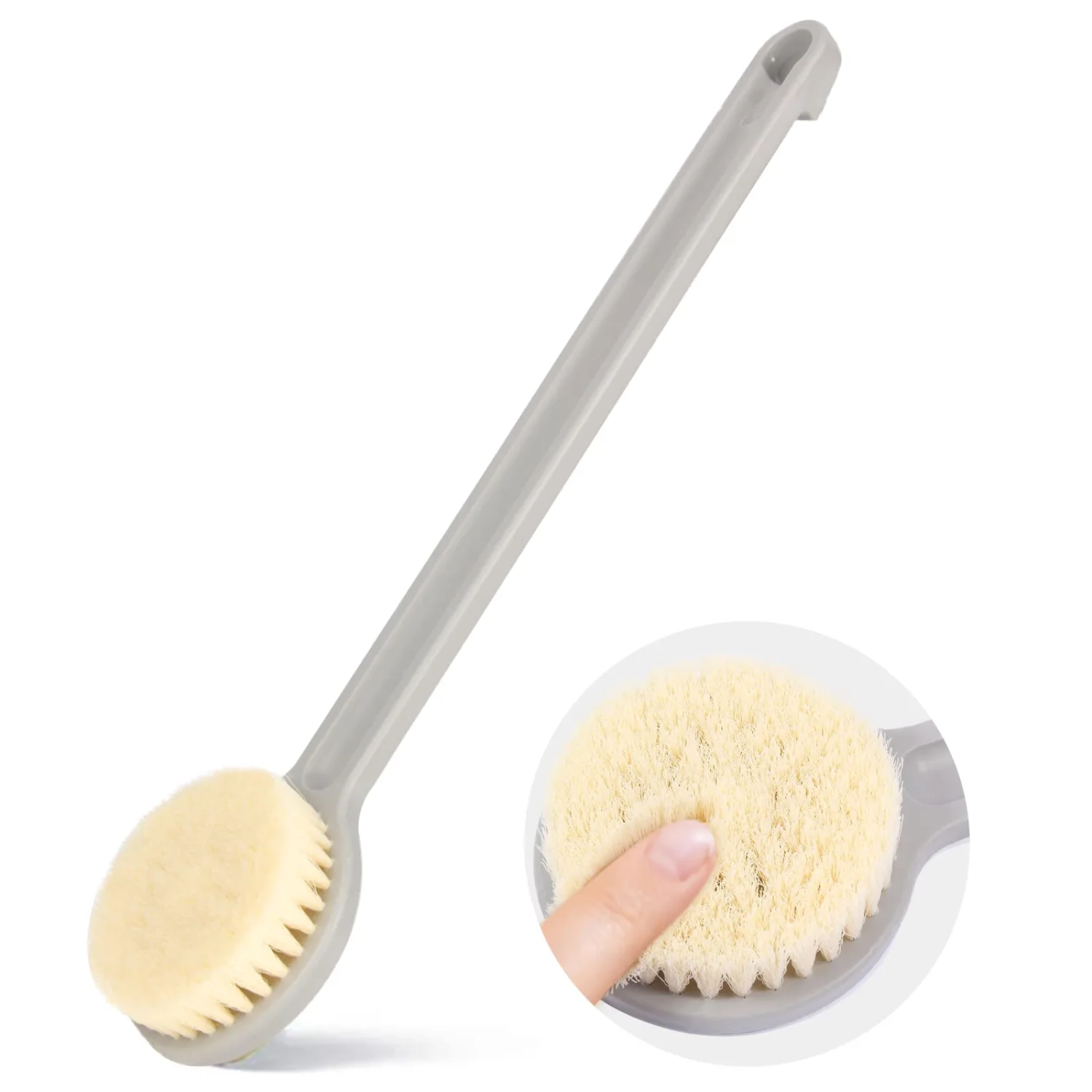 Shower Brush with Soft Bristles, Long Handled Back Bcrubber for Shower,Body Exfoliator for Bath or Dry Brushing, for Men Women Elderly