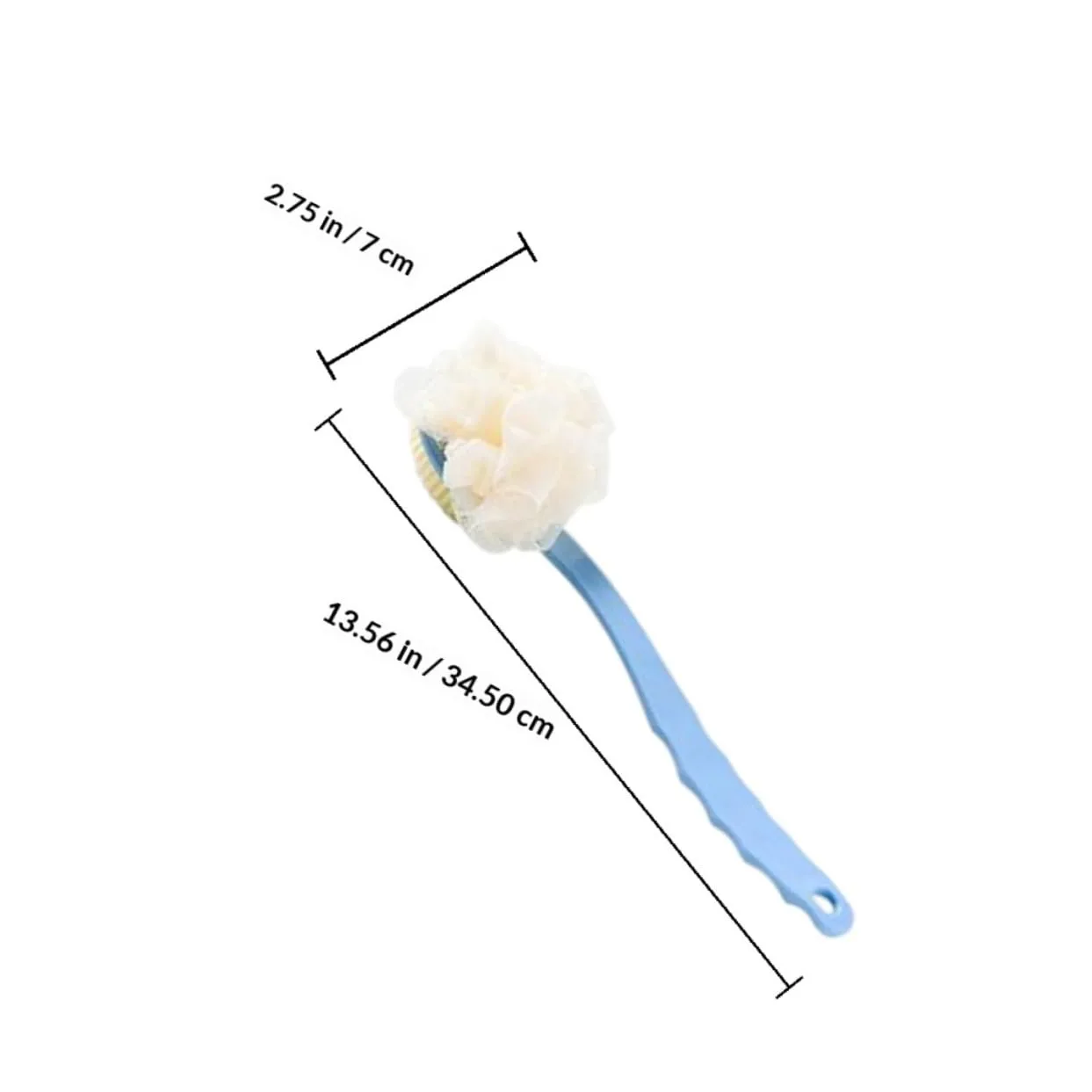 VICASKY 3pcs Long Handle Bath Brush Set with Body Scrubbing Sponge, Multi- Scrubber for Exfoliating and Deep Cleaning, Suitable for Shower and Bathing Use Random Color