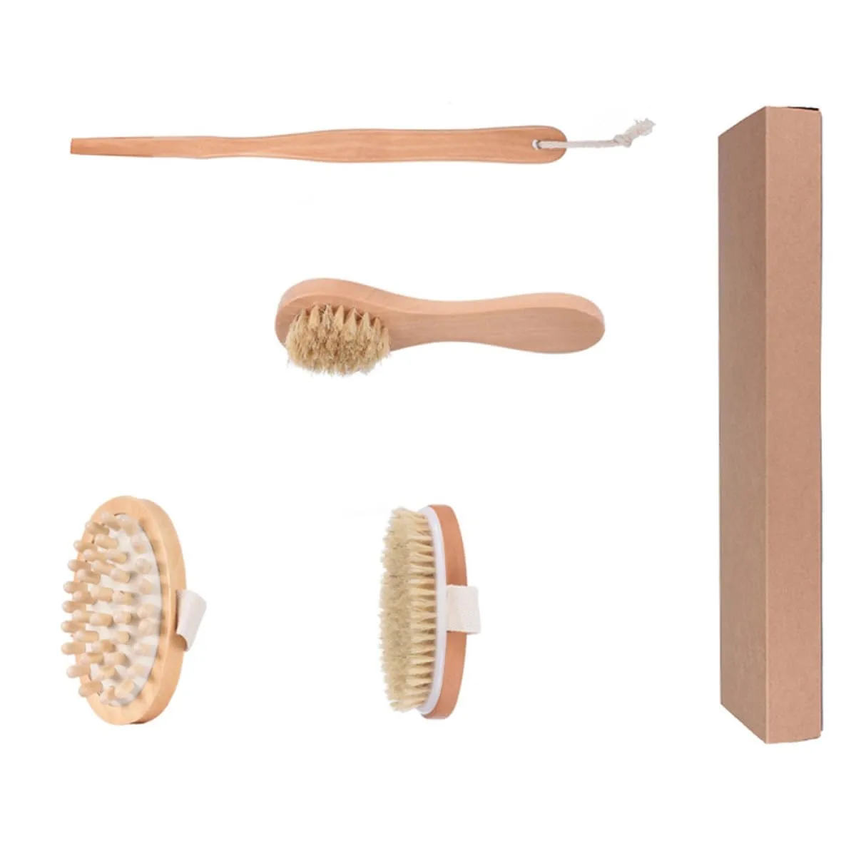 Beaupretty 4pcs Bath Brush and Shower Tool Set Soft Cushion Handles for Home Bathing Accessories, Back Cleaning and Body Exfoliating Supplies