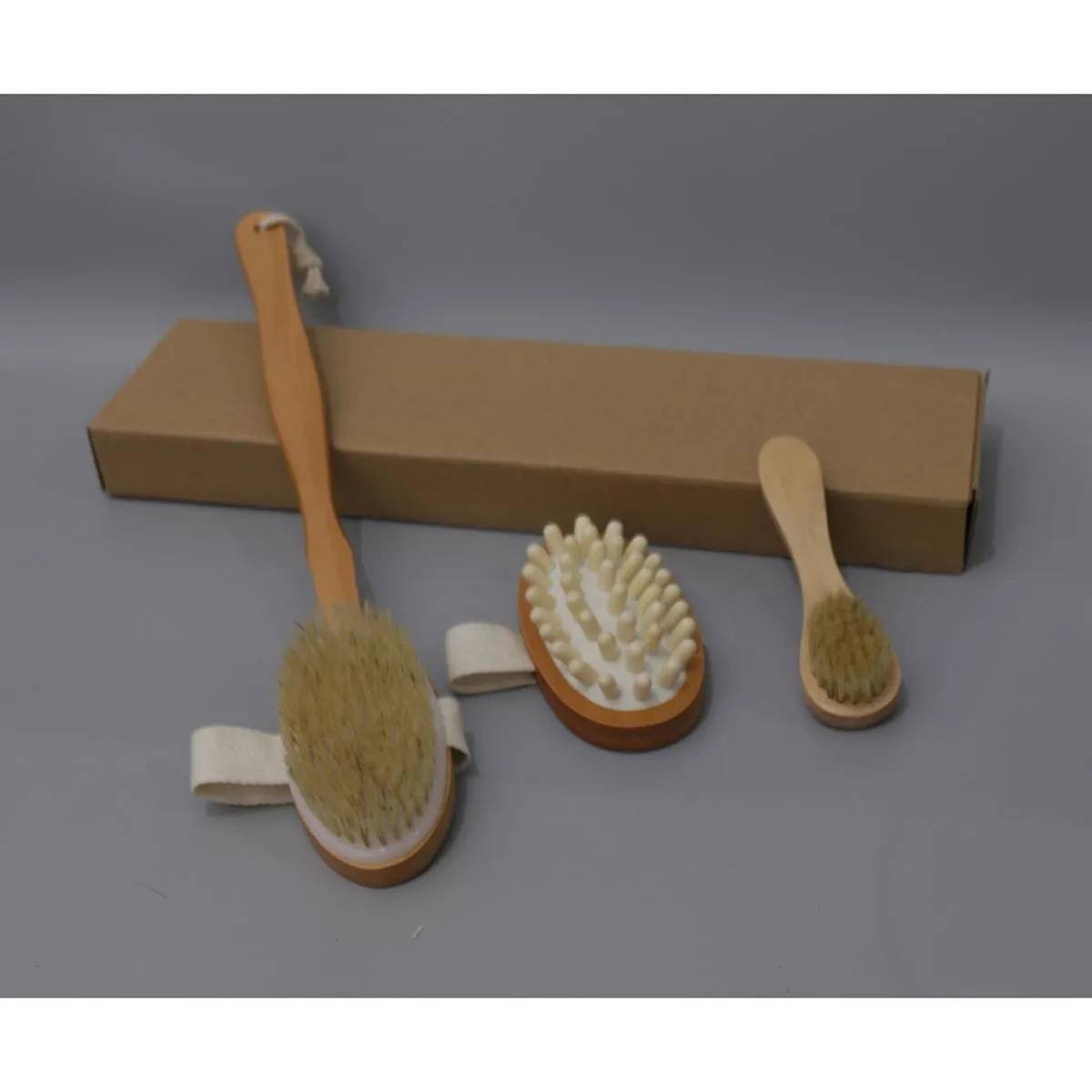 PartyKindom 4pcs Bath Brush and Body Scrub Tool Set with Airbag Handle, Portable Bathing Accessories for Home Shower and Daily Skin Cleaning