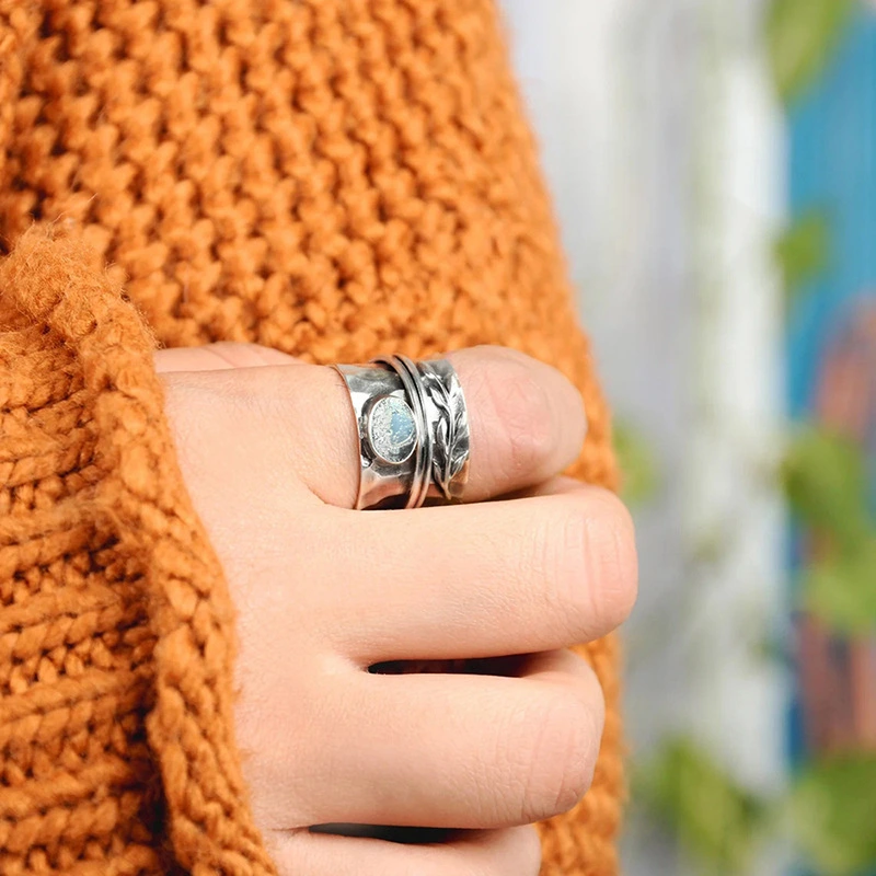 Tarnished Ring Resembling Moonstone For Women