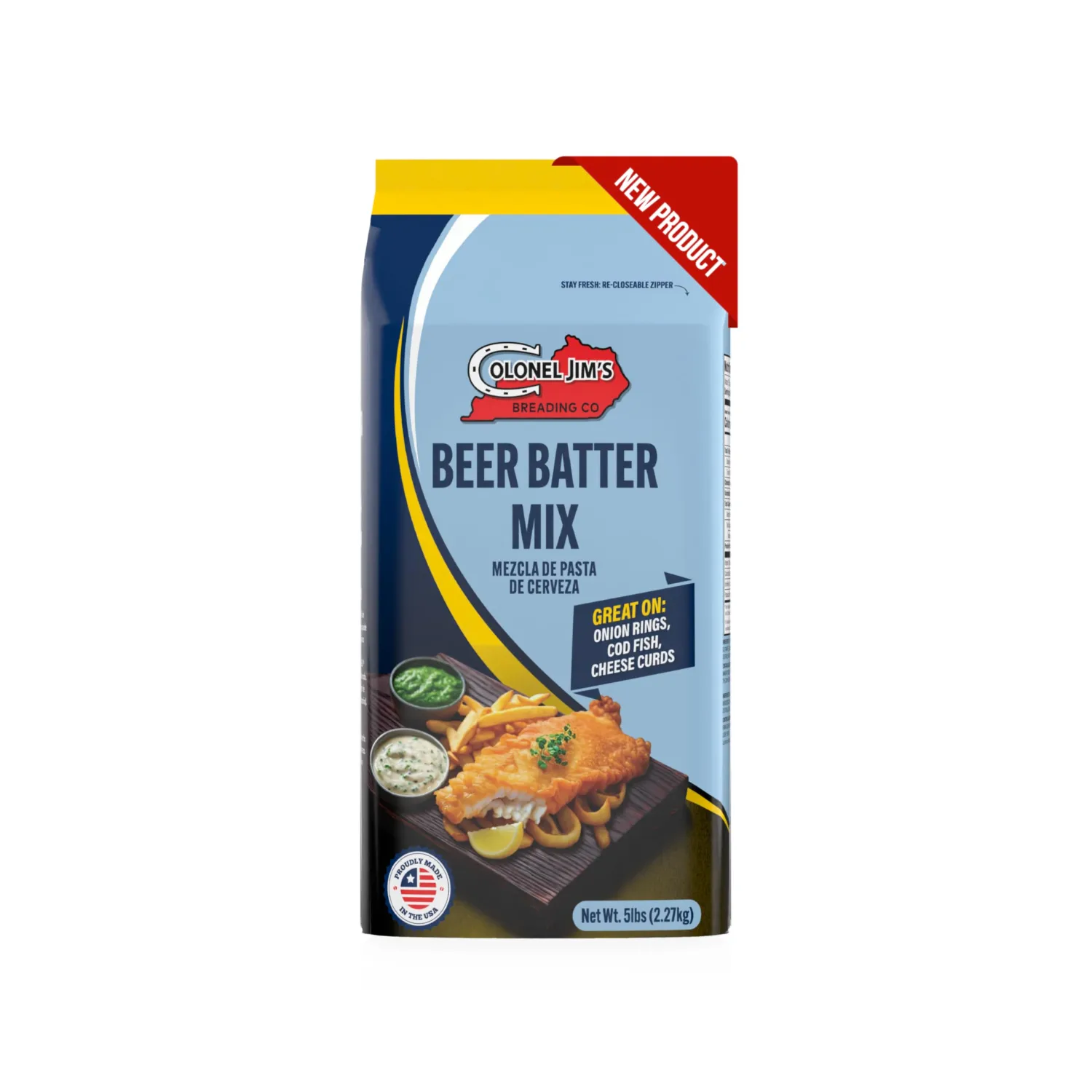 LENT SALE - Colonel Jim's Beer Batter Mix, 5 lb Bag - Classic Coating for Fish, Shrimp & Vegetables - Professional Restaurant-Quality - Made in USA