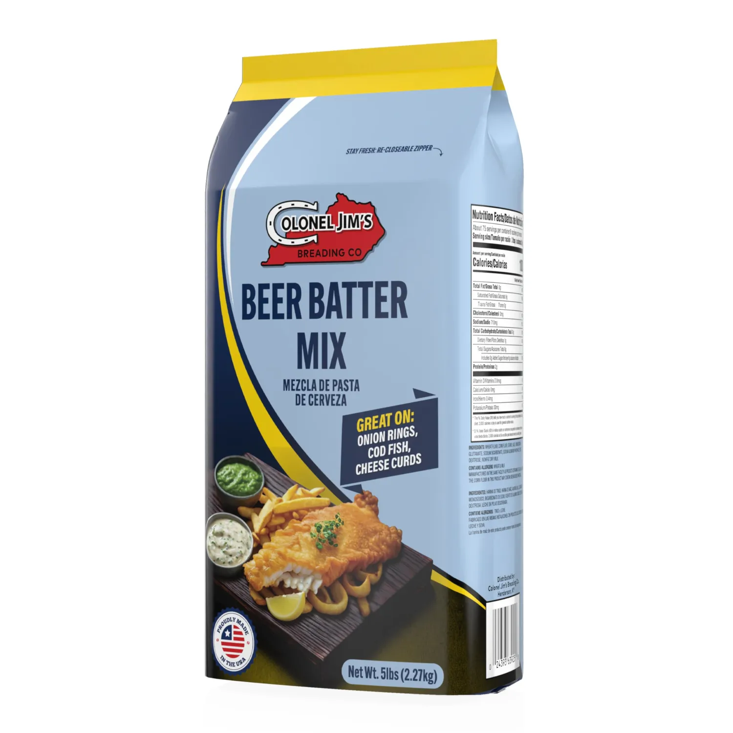 LENT SALE - Colonel Jim's Beer Batter Mix, 5 lb Bag - Classic Coating for Fish, Shrimp & Vegetables - Professional Restaurant-Quality - Made in USA