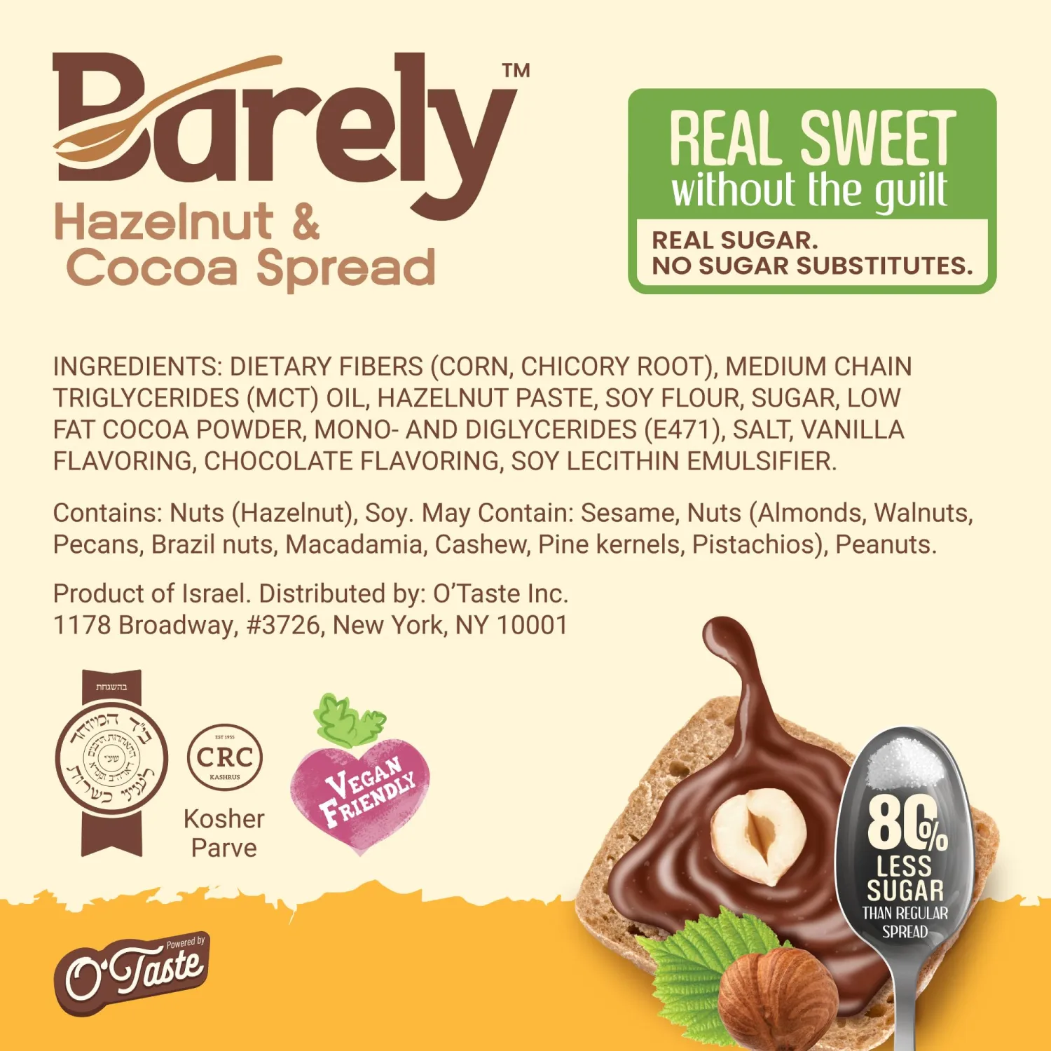 Hazelnut & Cocoa Spread, Sweet Mediterranean Sesame Spread, Variety Pack by Barely - Low Sugar & No Artificial Sweeteners, Vegan, Keto Friendly - 3.2 g Cane Sugar per Serving, 2-Pack