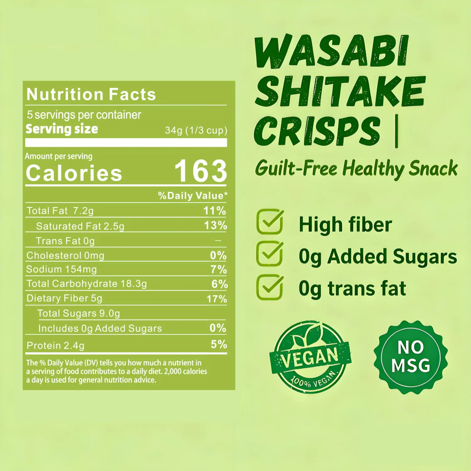 VIGOROUS MOUNTAINS Shiitake Mushroom Snack Chips