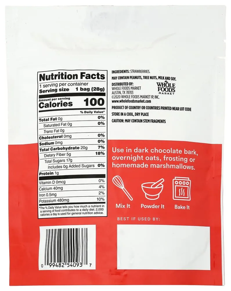 365 by Whole Foods Market Freeze Dried Strawberries, 1 OZ