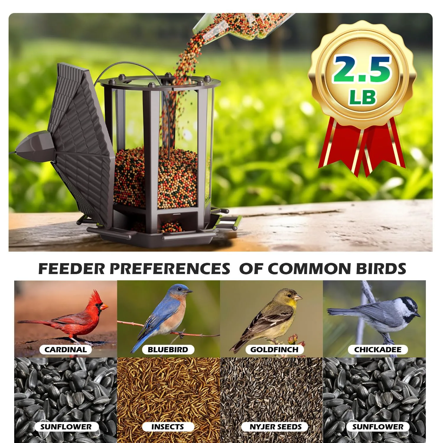 Birdream Hanging Bird Feeders for Outdoor, Fun Installation Pagoda Design Wild Birdfeeder, Attracting Wild Birds Sparrows Finch Cardinal Goldfinch Chickadee - Brown