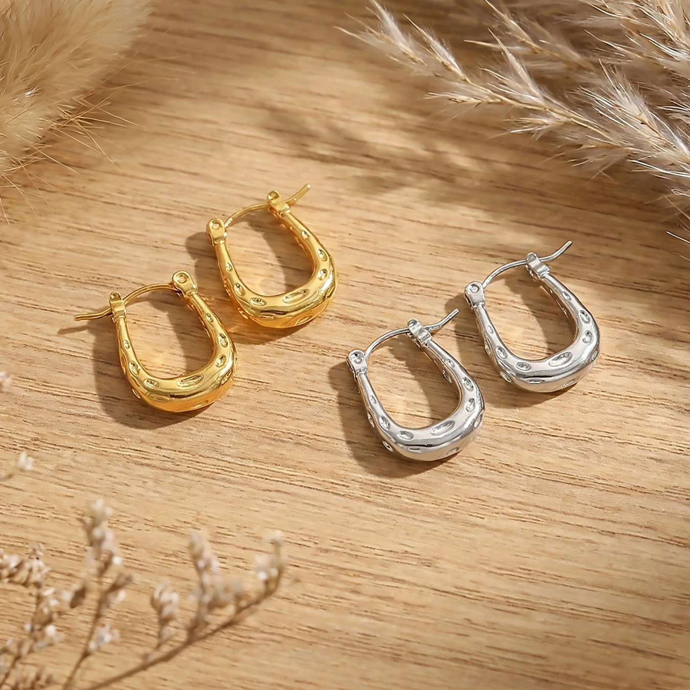European And American Style Simple Fashion Geometric U-Shaped Small Handbag Earrings