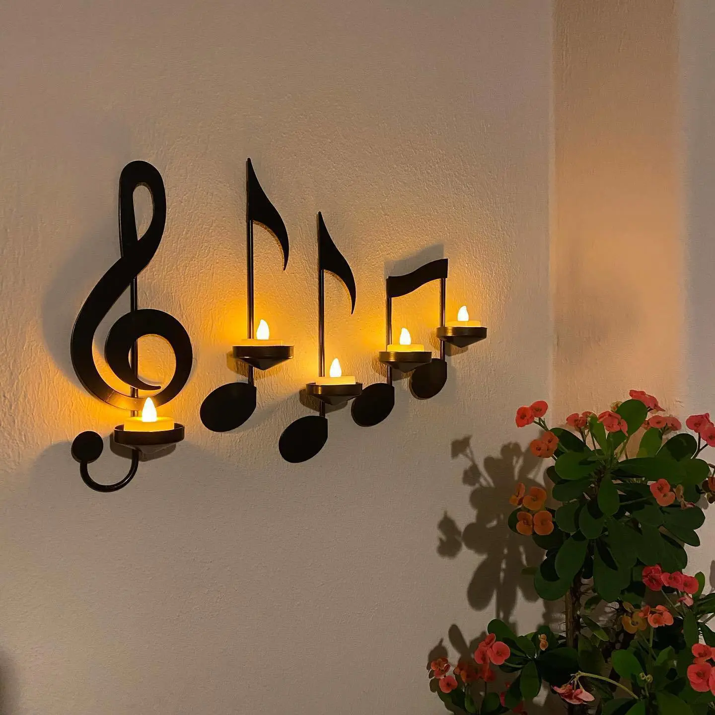 Cross-border Bestseller European-Style Musical Notes Candlelight Dinner Iron Art