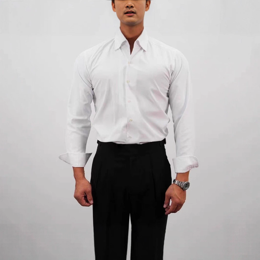Casual Solid Color Workwear Shirt Men