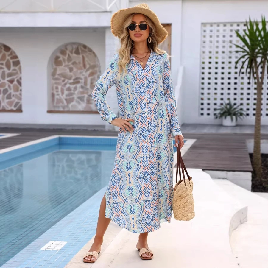Printed Casual Beach Vacation Dress For Women