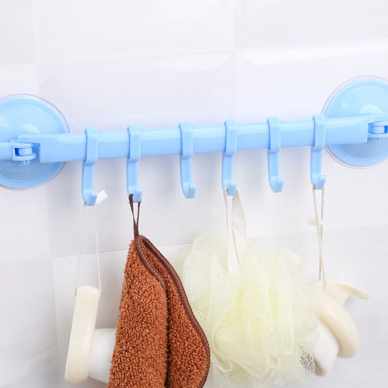 Six-clip Suction Cup Hook No Drilling Required For The Toiletbathroom Door