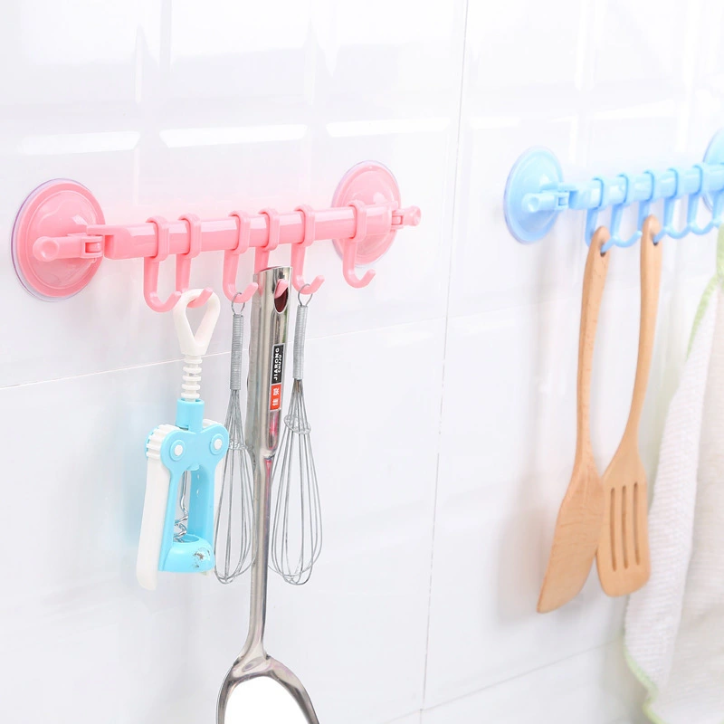 Six-clip Suction Cup Hook No Drilling Required For The Toiletbathroom Door