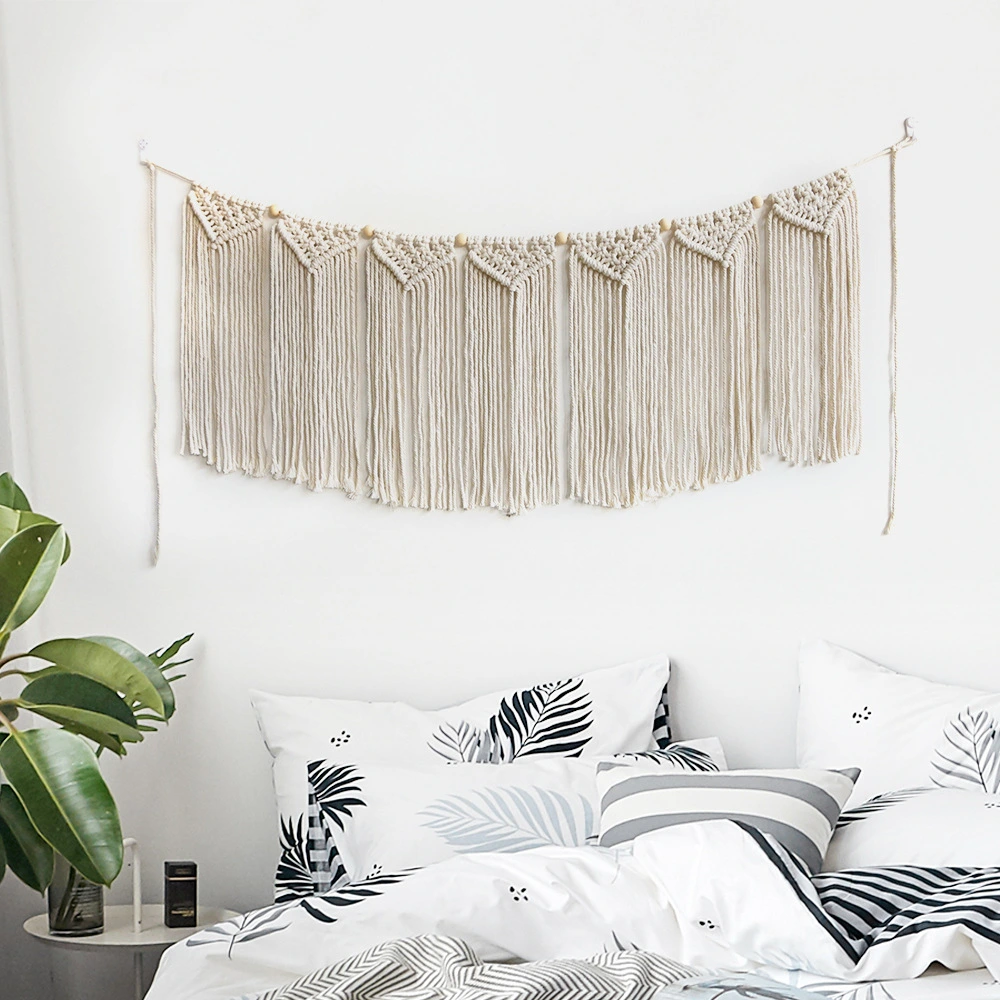 Bohemian Woven Tapestry Background Curtain Tassel Wall Hanging