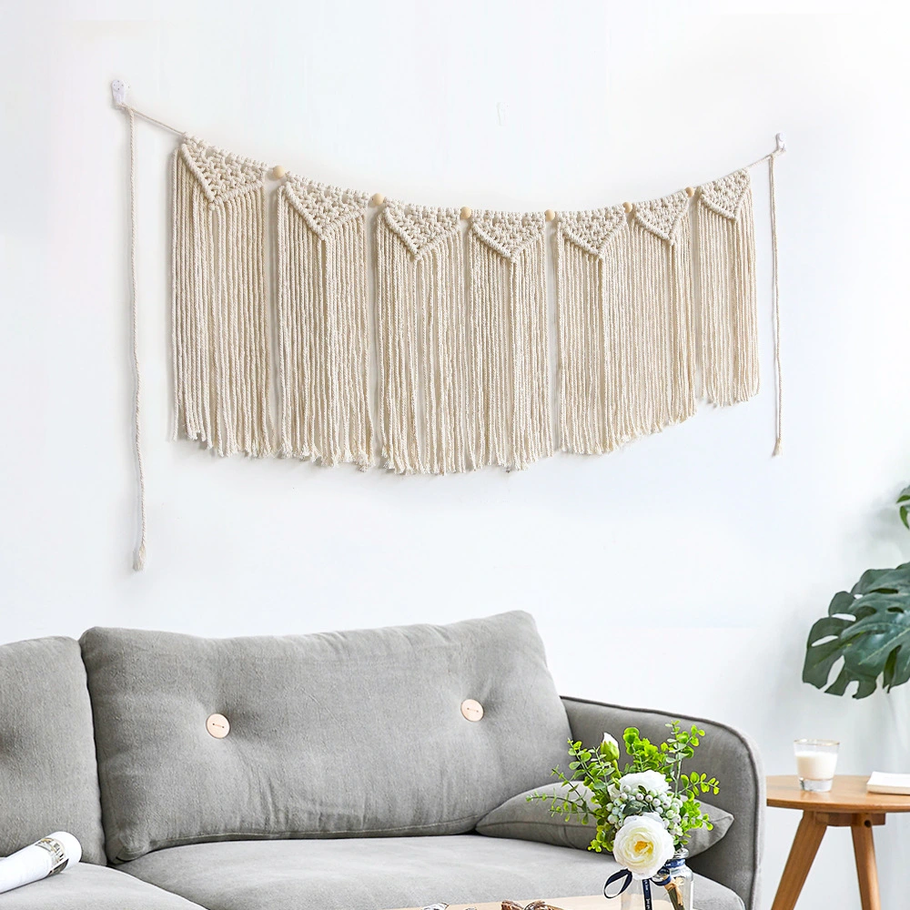 Bohemian Woven Tapestry Background Curtain Tassel Wall Hanging