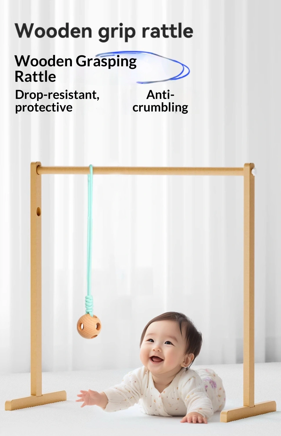 Mengxue Montessori Wooden Round Rattle Early Education