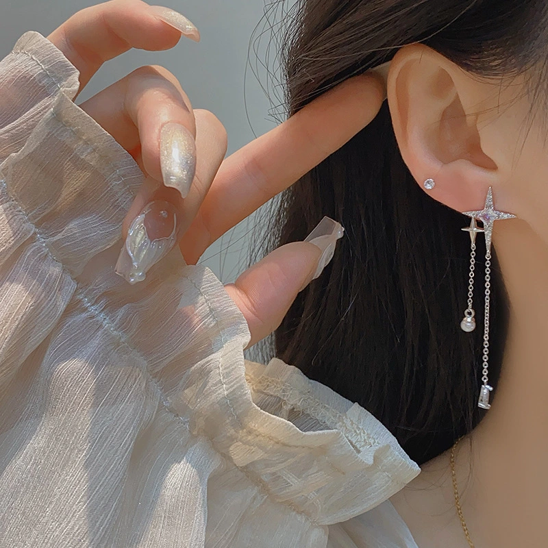 Designer Long Elegant Tassel Chain Earrings