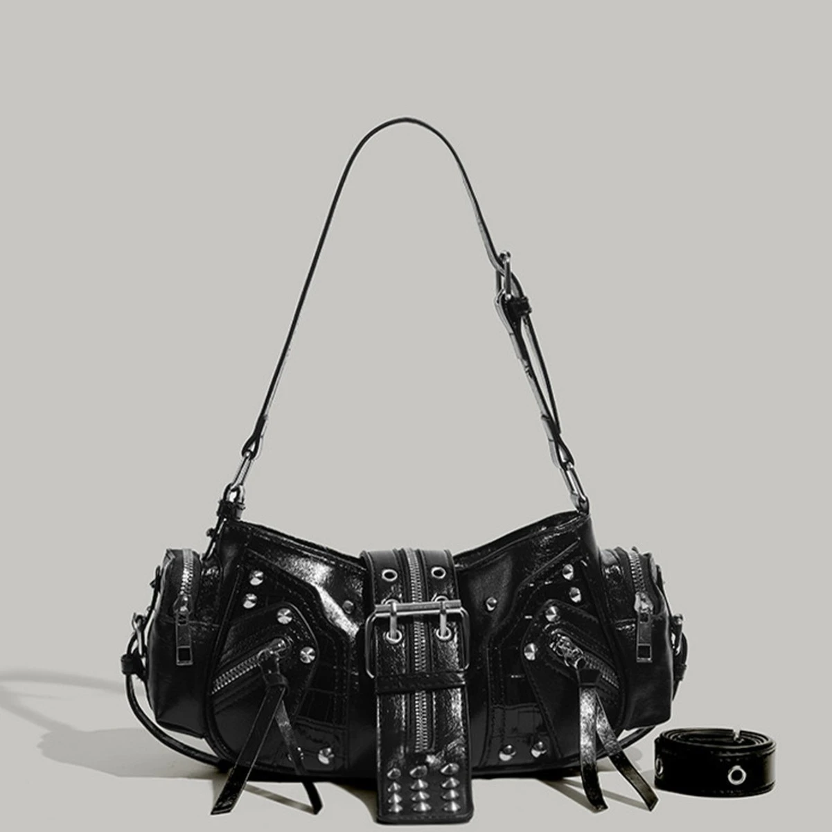 Motorcycle Punk Rivet Retro Womens Crossbody Bag