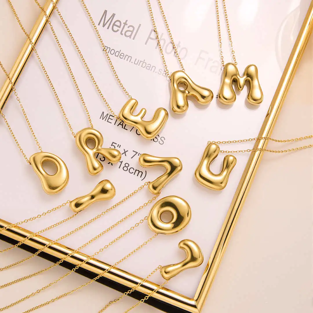 New Titanium Steel 18K Gold-Plated 26-Letter Necklace For Women