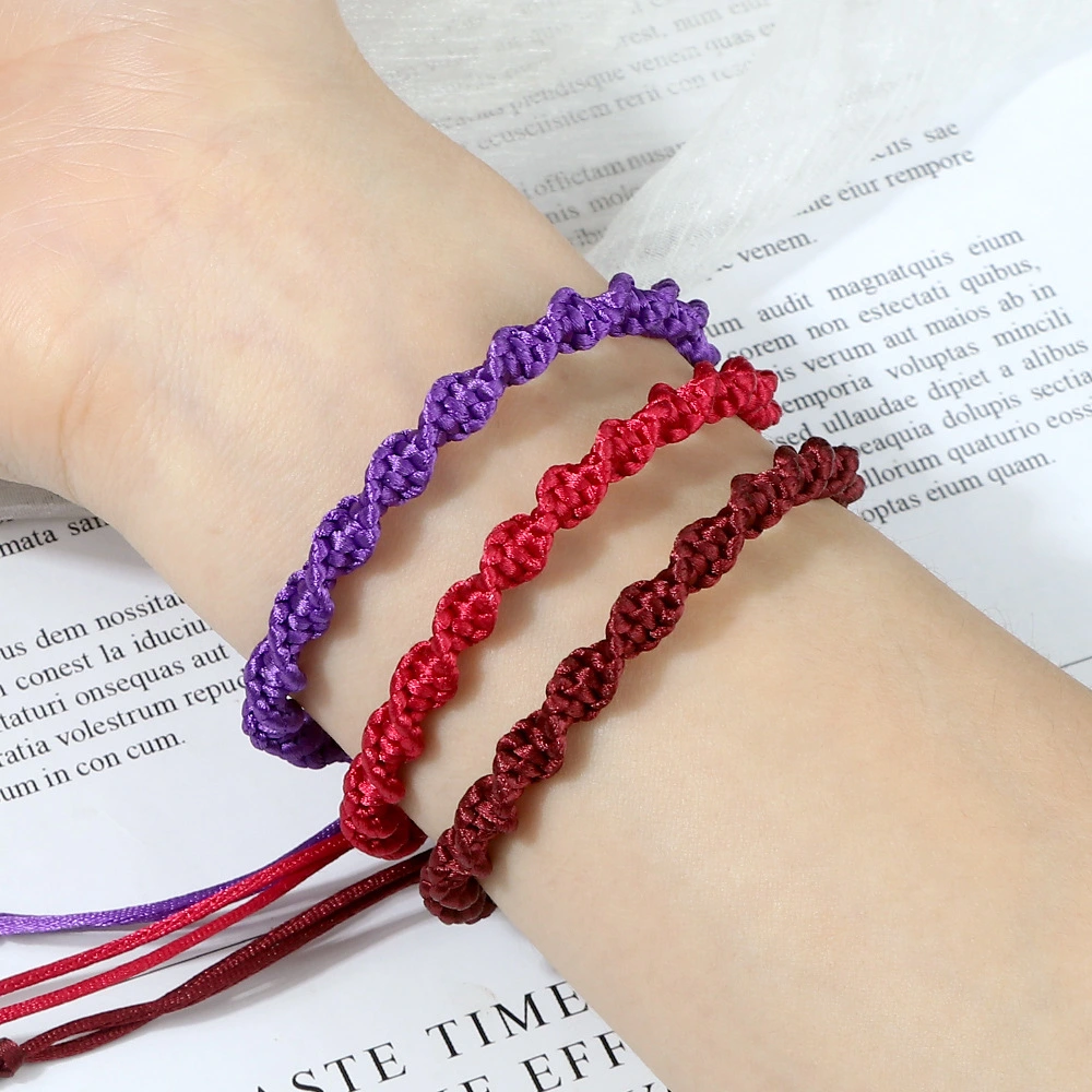 Rainbow-colored Handmade Braided Red String Bracelet For Men And Women