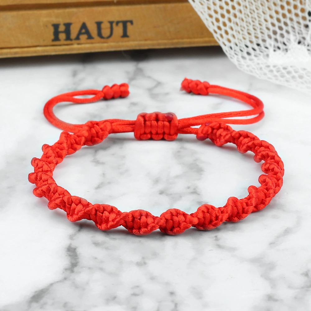 Rainbow-colored Handmade Braided Red String Bracelet For Men And Women