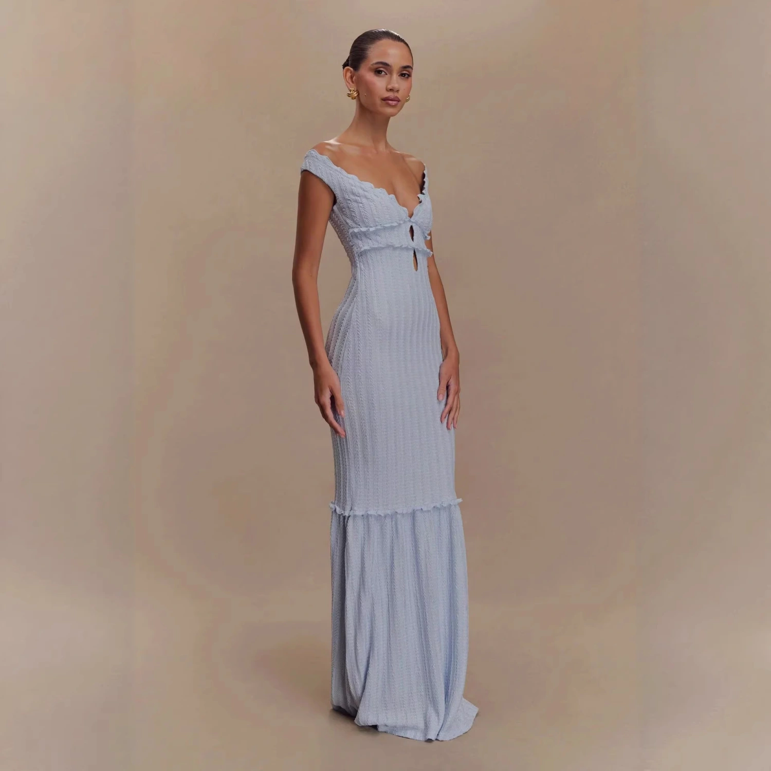 Lace-up Hollow-out Slim-fit Dress Women