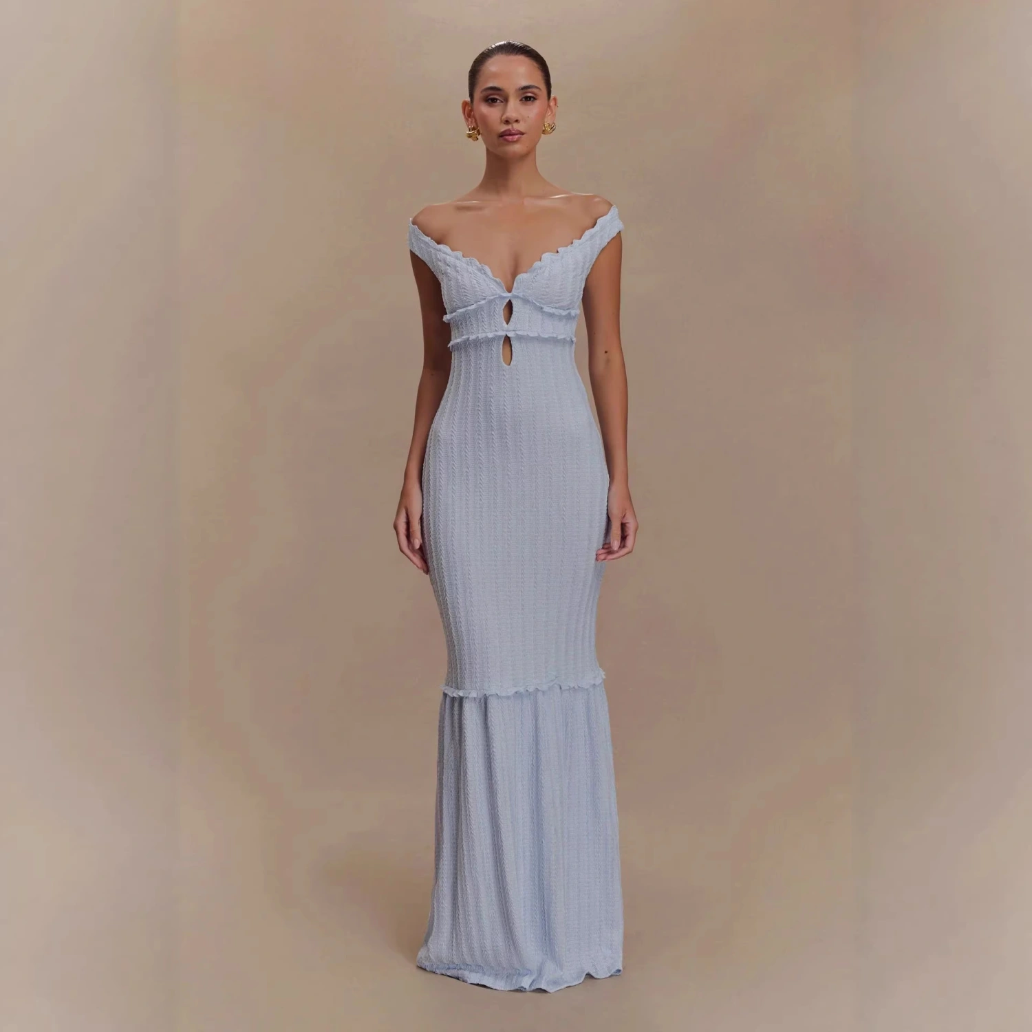 Lace-up Hollow-out Slim-fit Dress Women