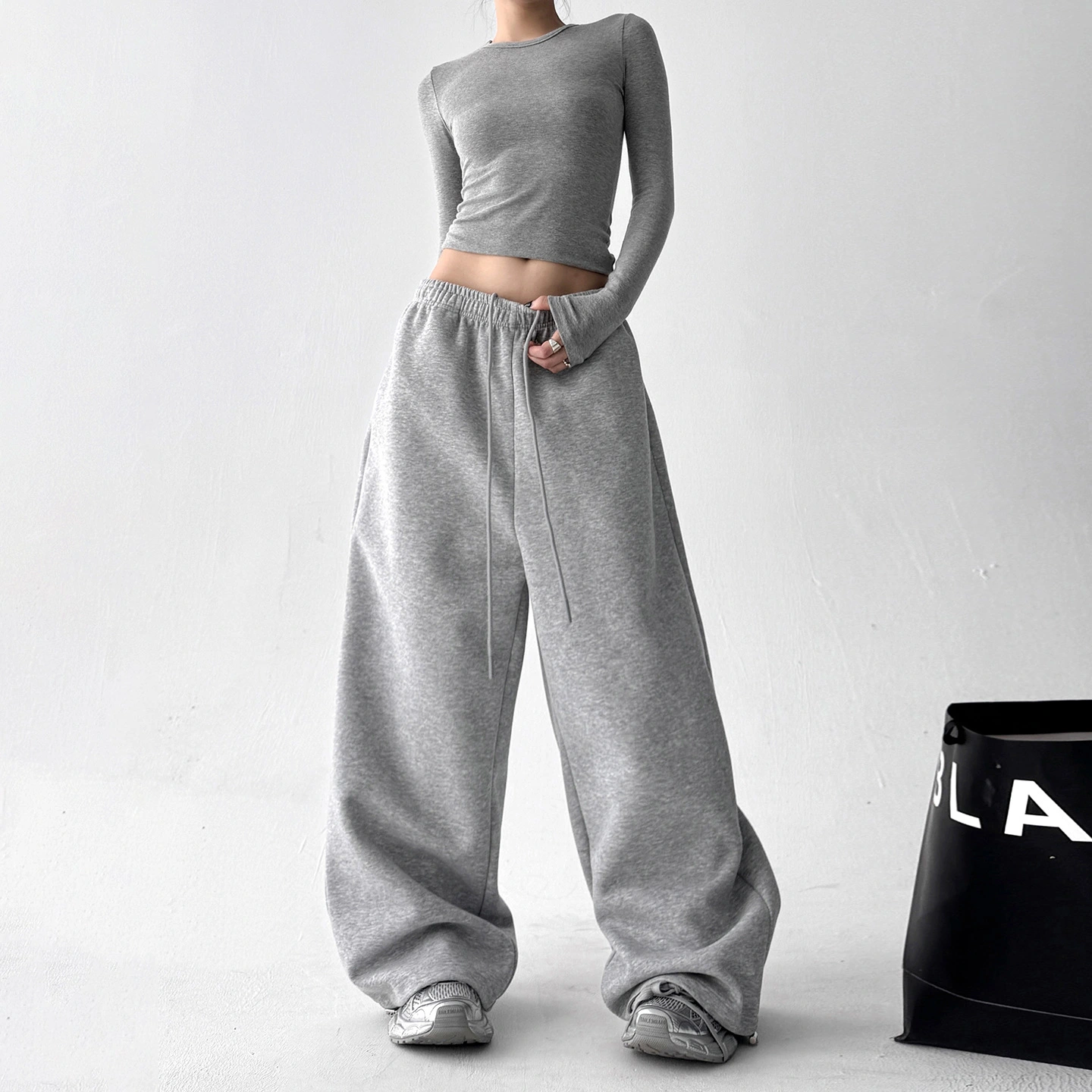 Women's High-waisted Figure-flattering Loose-fitting Casual Pants
