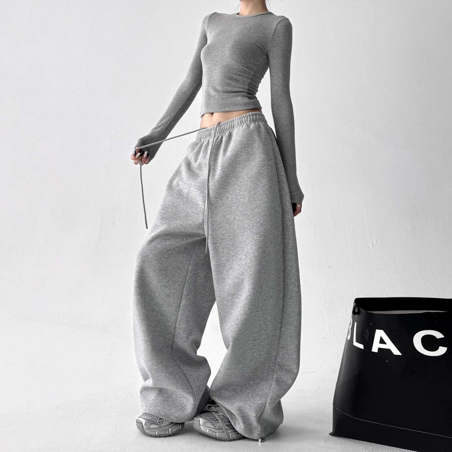 Women's High-waisted Figure-flattering Loose-fitting Casual Pants