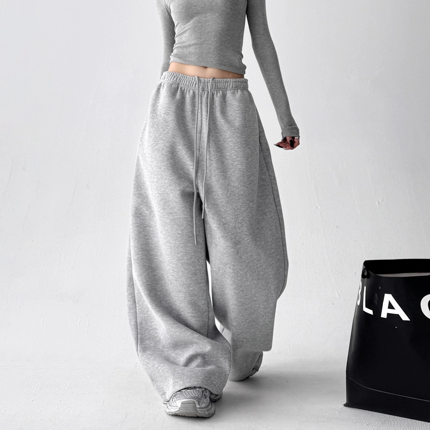 Women's High-waisted Figure-flattering Loose-fitting Casual Pants