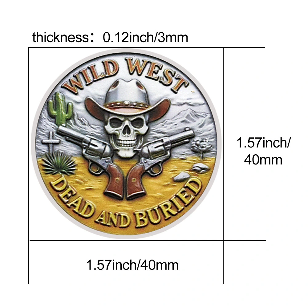 Wild West Skull Cowboy Commemorative Coin