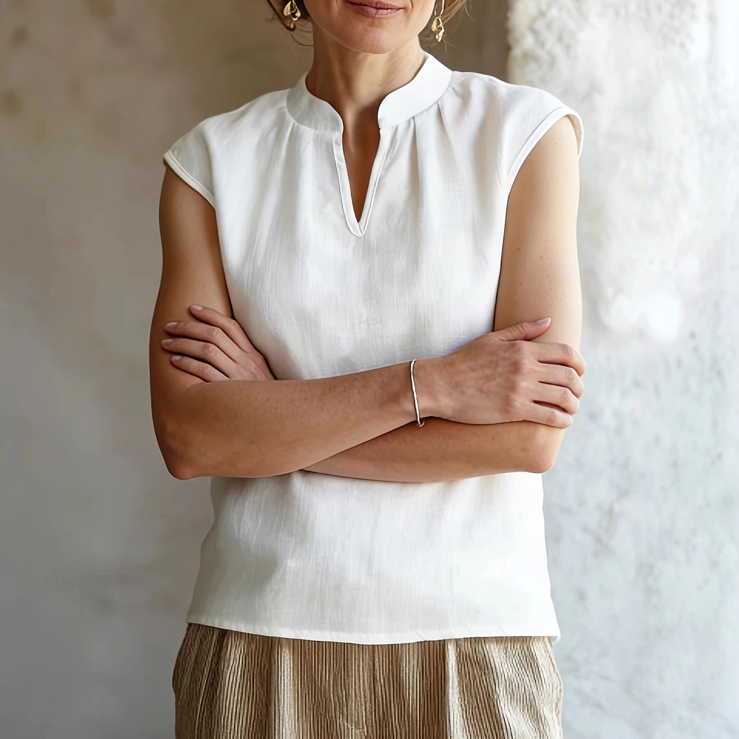 Resort-style Loose-fit Figure-flattering Versatile Shirt