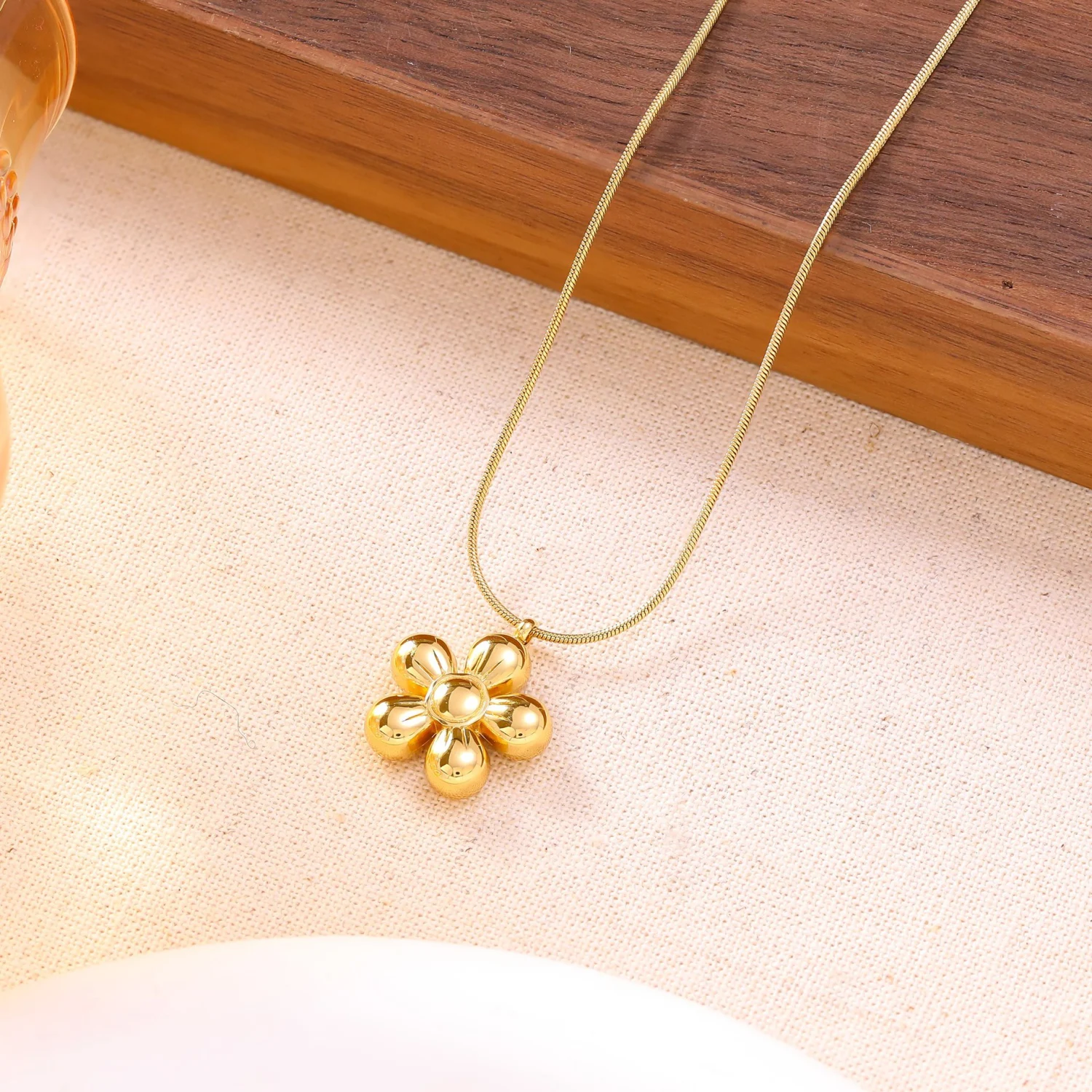 Minimalist Flower Statement Chic Stainless Steel Necklace