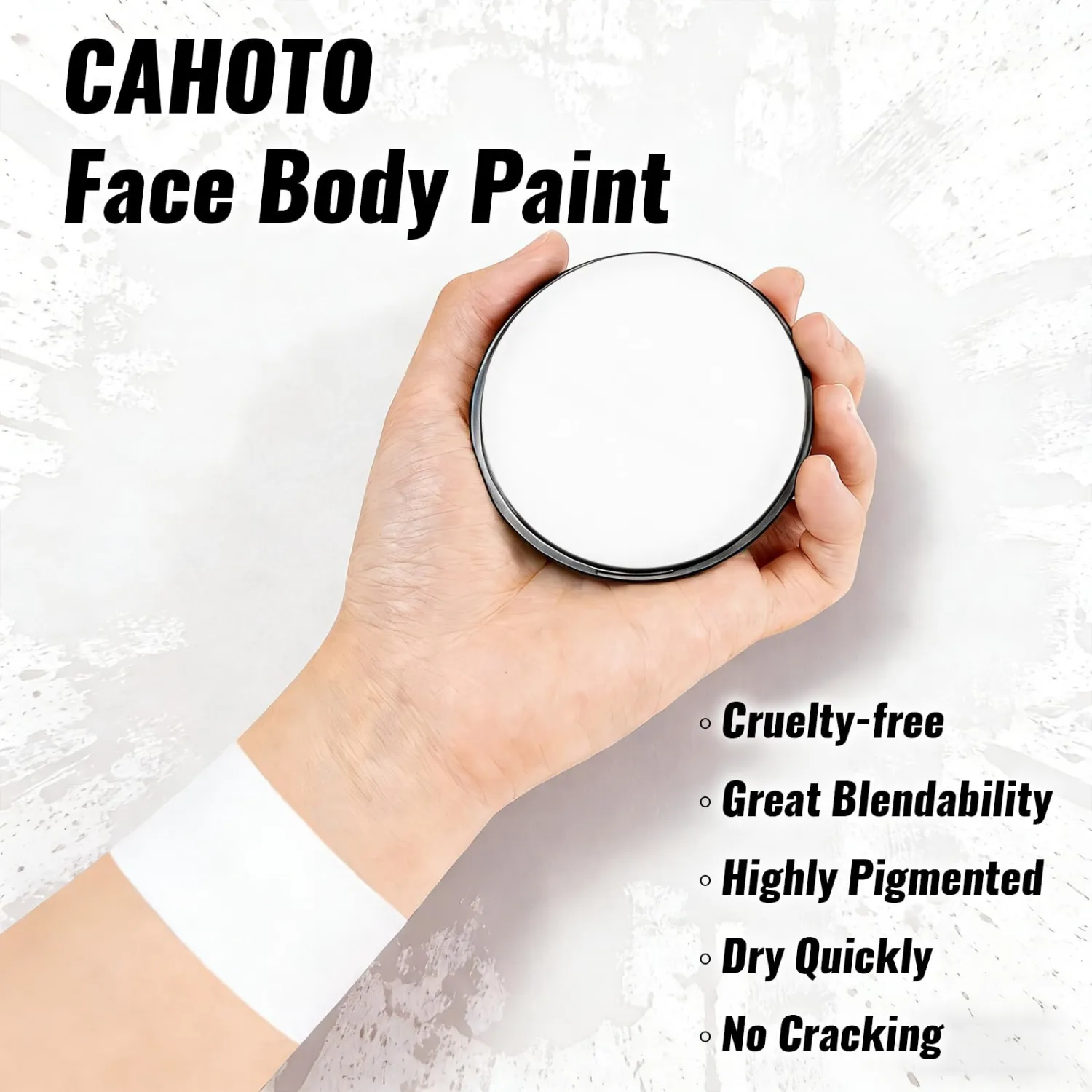 White Face Body Paint, Water Based Foundation, Full Coverage Vegan Halloween Makeup Paint for Goth Skeleton Mime Ghost Clown Zombie Skull Vampire SFX Makeup Cosplay Party Stage Film, 0.88oz