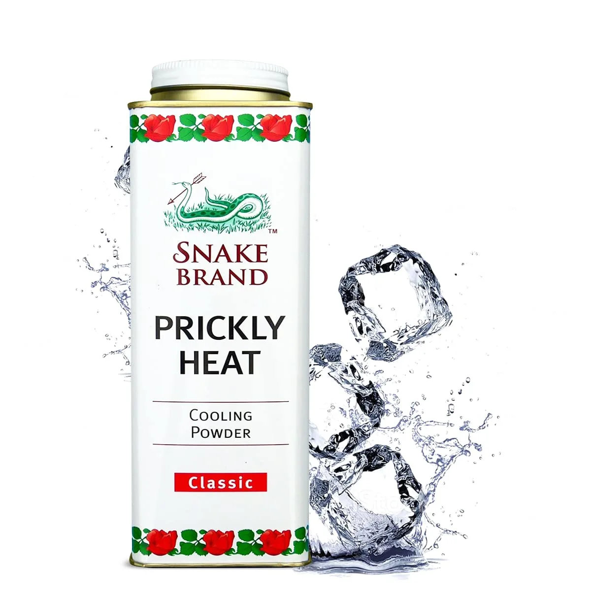 Snake Brand Prickly Heat Cooling Powder for Everyday Use - Anti-Chafing, Heat Rash Relief, Classic Original Scent (9.9 Oz / 280g)