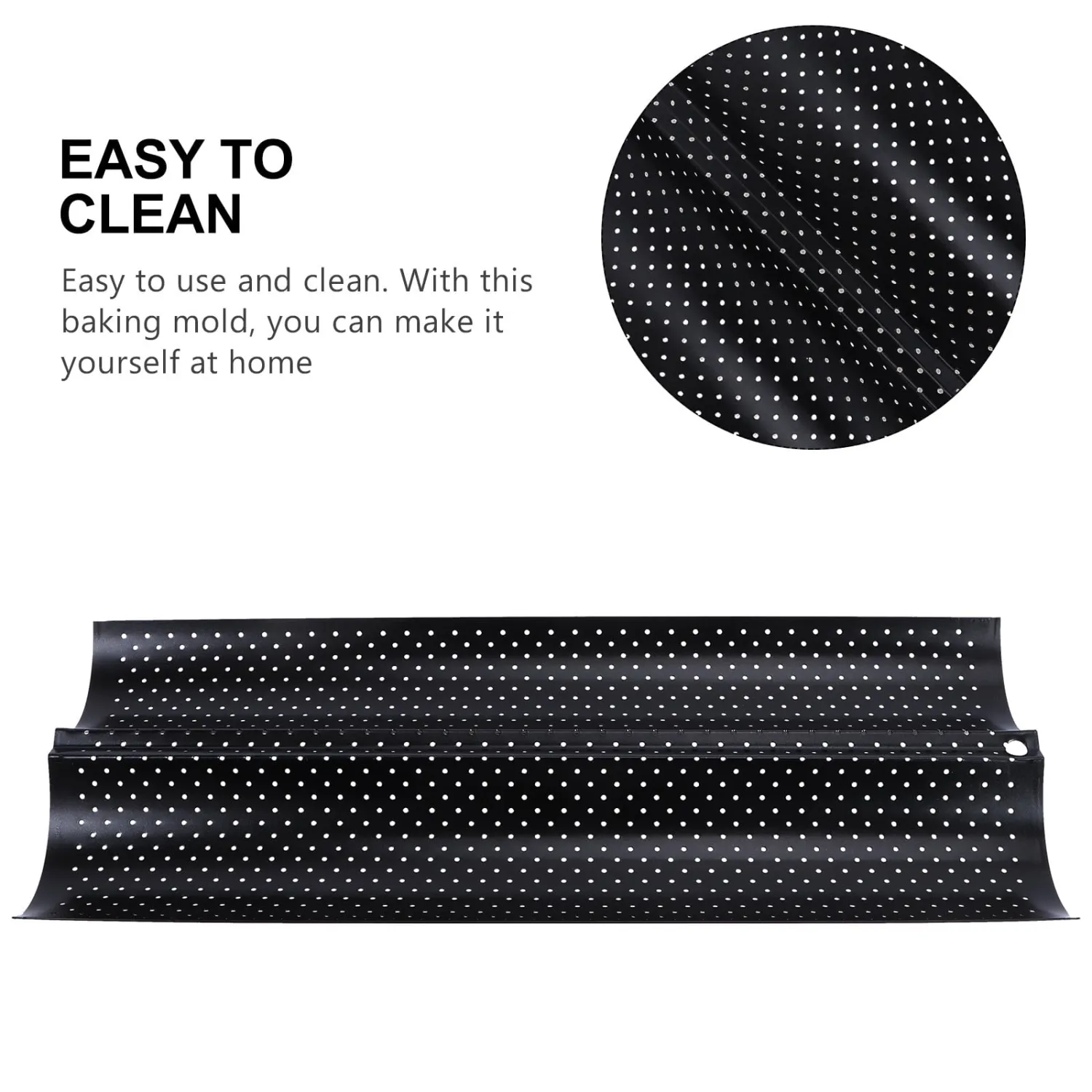 French Bread Baking Pan 2-slot Compact Baguette Mold Nonstick Breadstick Tray Kitchen Bakeware for Home Oven Baking