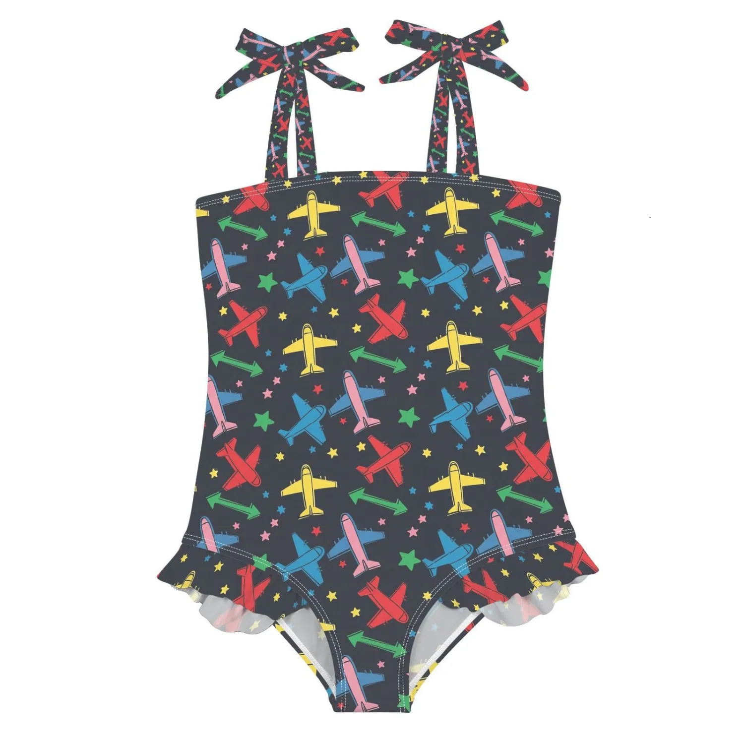 QUGRL Toddler Swimsuit Girls One Piece Swimwear Adjustable Cute Sling Bathing Suit for Beach Pool 18M-6Y