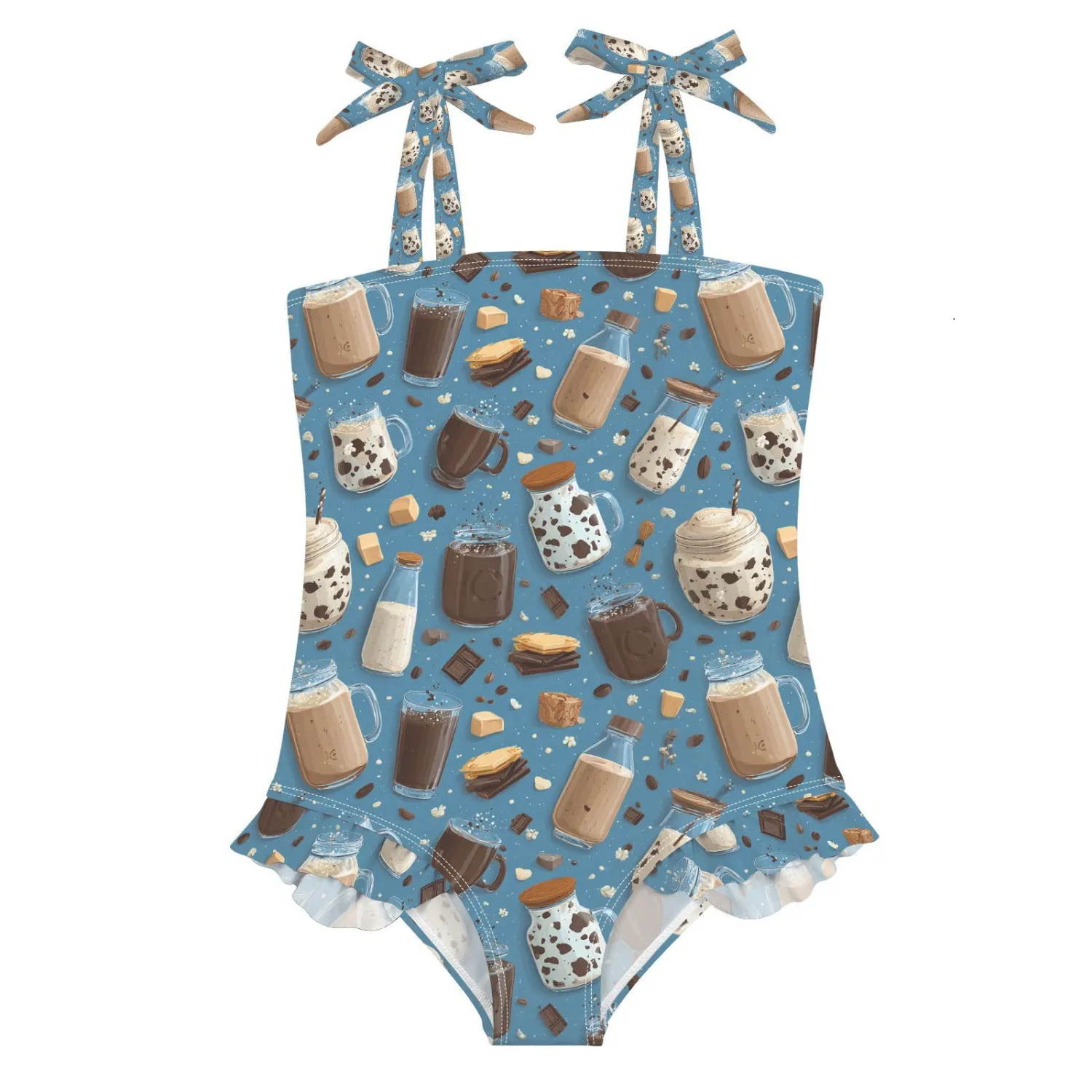 QUGRL Toddler Swimsuit Girls One Piece Swimwear Adjustable Cute Sling Bathing Suit for Beach Pool 18M-6Y