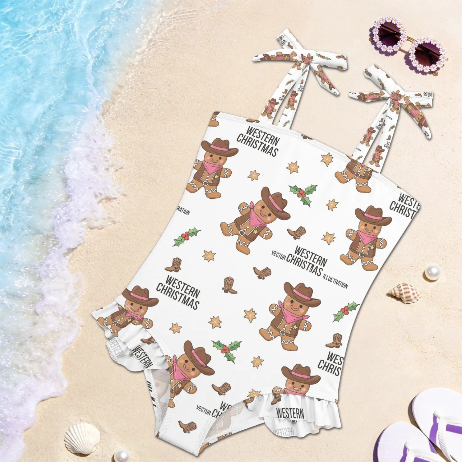 QUGRL Toddler Swimsuit Girls One Piece Swimwear Adjustable Cute Sling Bathing Suit for Beach Pool 18M-6Y
