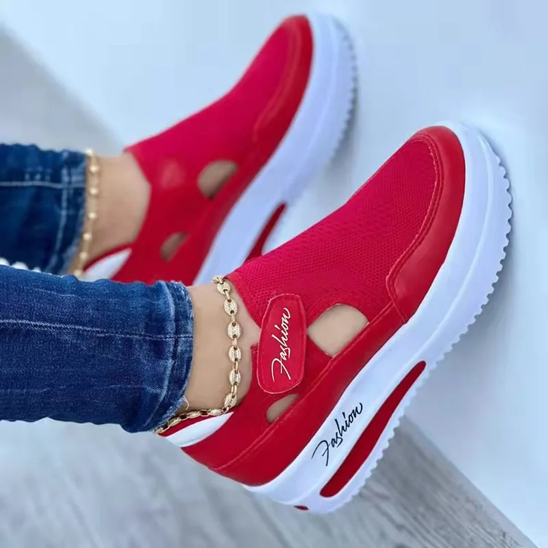 Velcro Closure Large Size Casual Women's Shoes