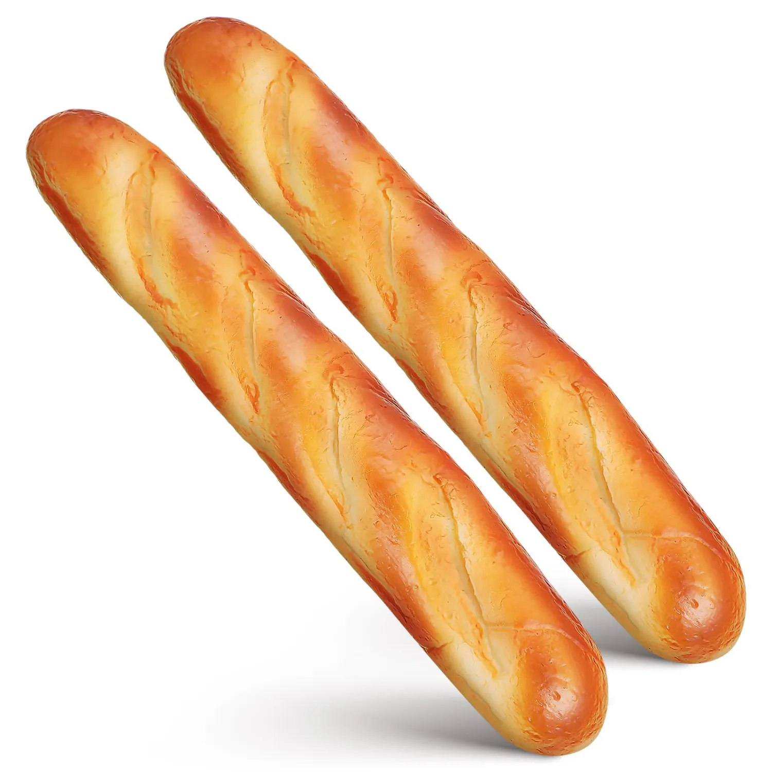 2pcs Artificial French Bread: Fake Loaf Simulation Baguette Faux Pastries Food Model Display for Photography Prop Breadsticks Model Shop Barley