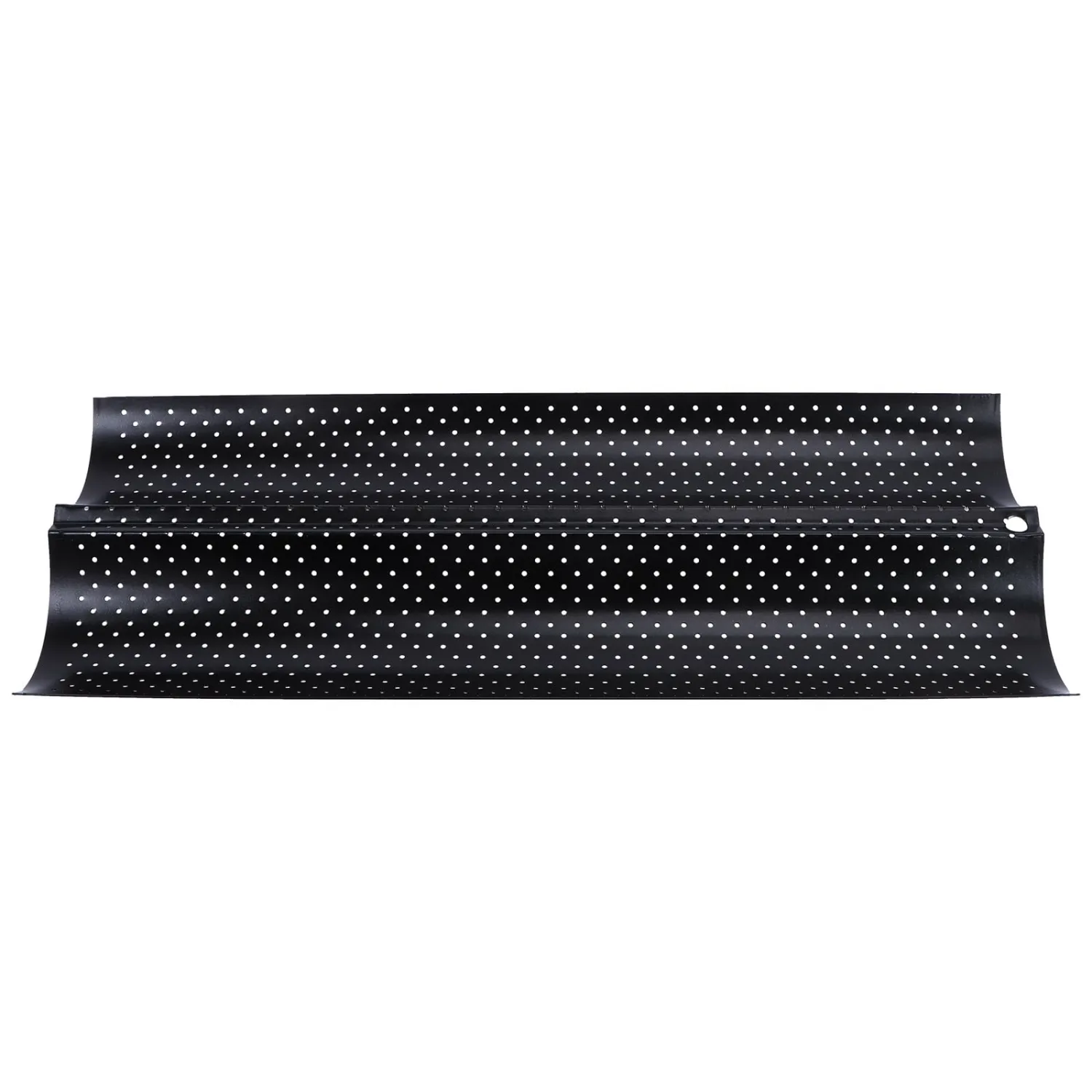 VICASKY Wave Baking Tray for Breadsticks and French Baguettes Small Size 2-slot Black Baking Mold Kitchen Bakeware