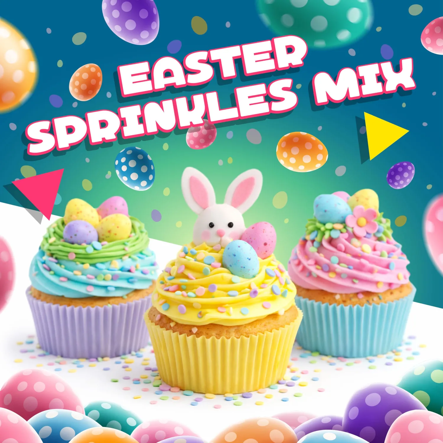 Easter Sprinkles | 8 Ounce Bag | Pastel Sprinkles for Cake Decorating and Baking | Colorful Spring Confetti | Pastel Dessert Toppers for Cupcakes and Cookies