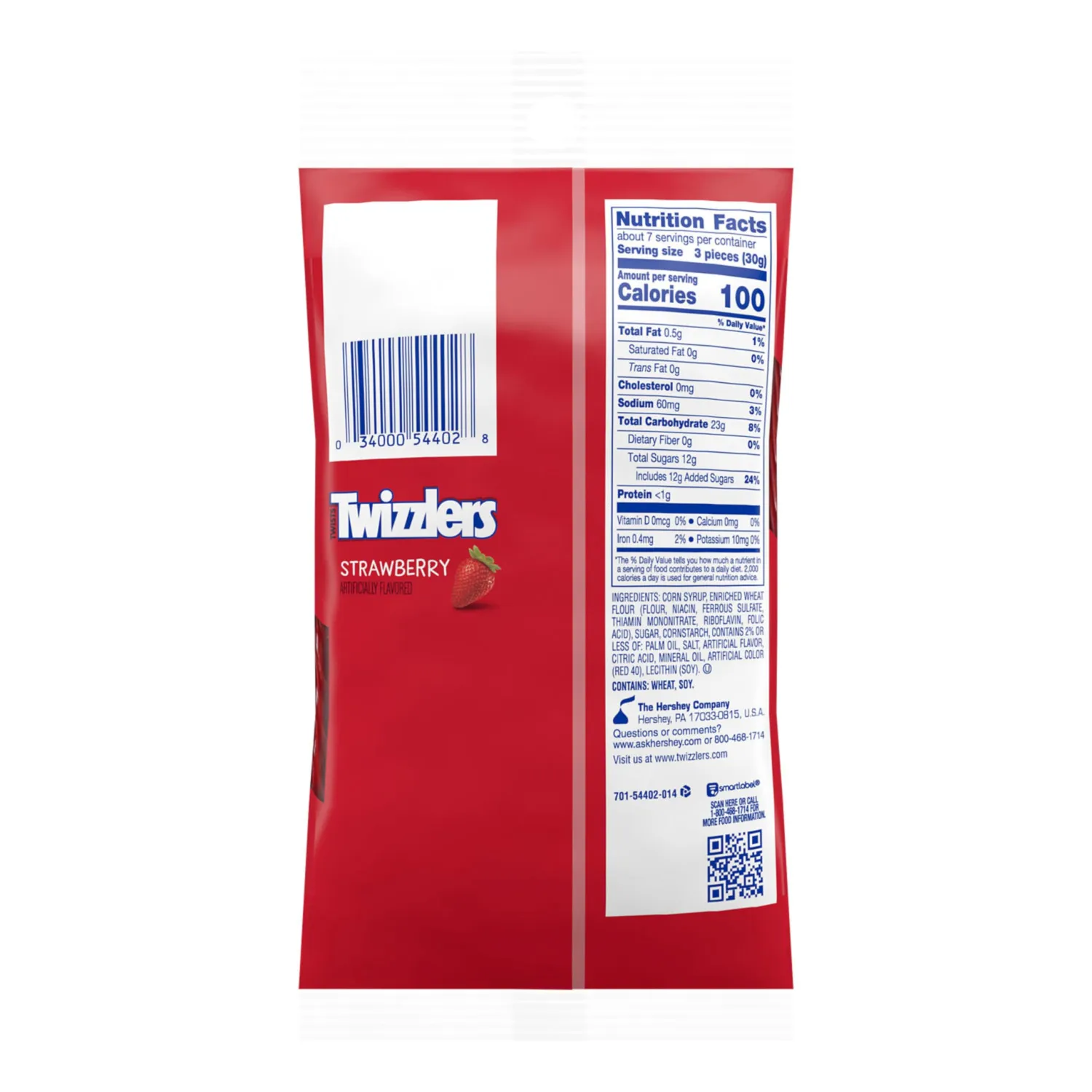 TWIZZLERS Twists Strawberry Flavored Licorice Style, Chewy Candy Bag, 7 oz (Pack of 2)