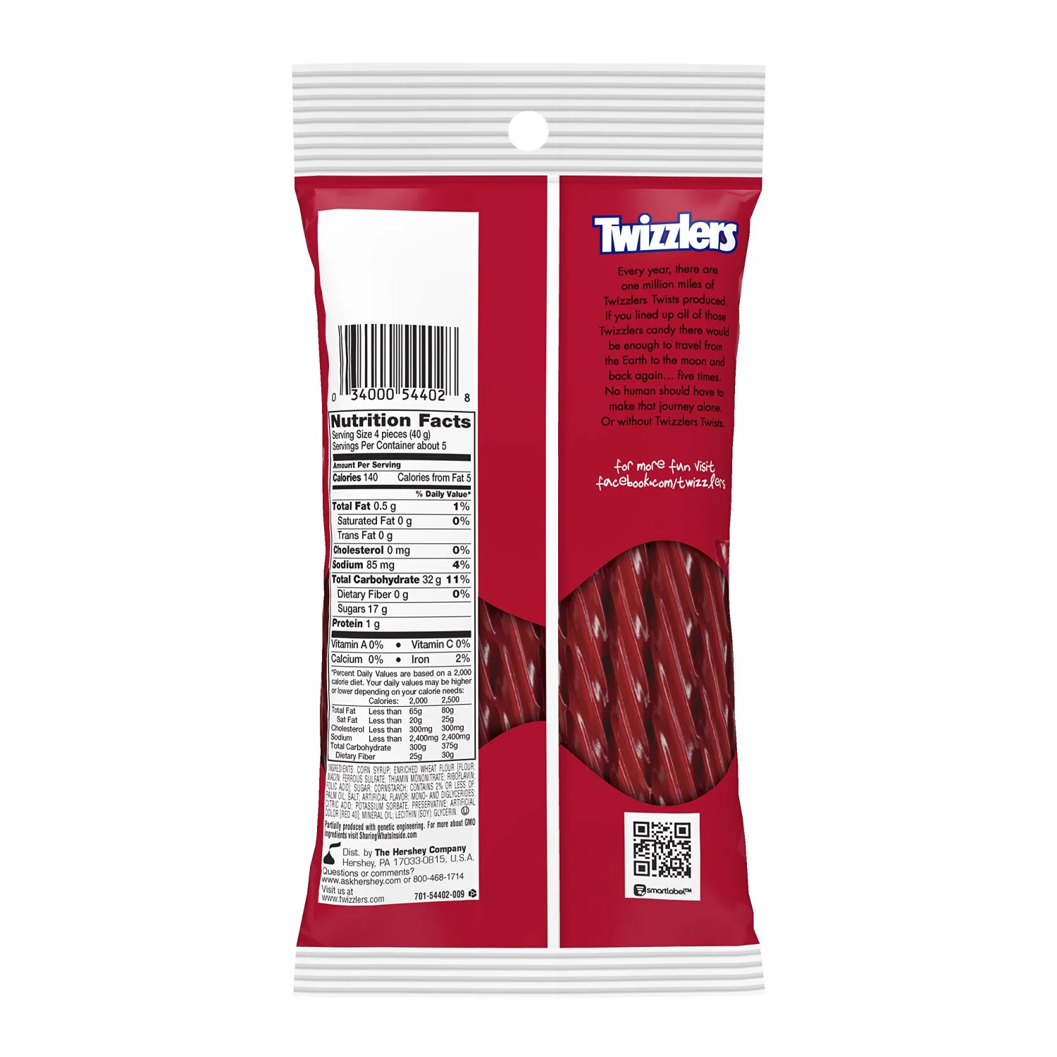 TWIZZLERS Twists Strawberry Flavored Licorice Style, Chewy Candy Bag, 7 oz (Pack of 2)