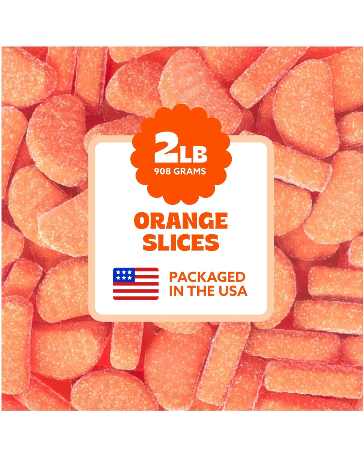 Orange Slices Candy by Cambie, 2 Pounds of Orange Candy, Mouth-Watering Gummies with a Soft and Chewy Texture