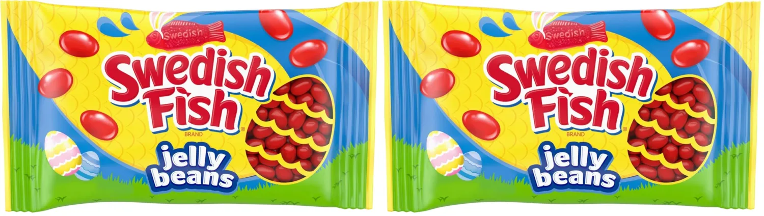 SWEDISH FISH Jelly Beans Easter Candy, 10 oz (Pack of 2)